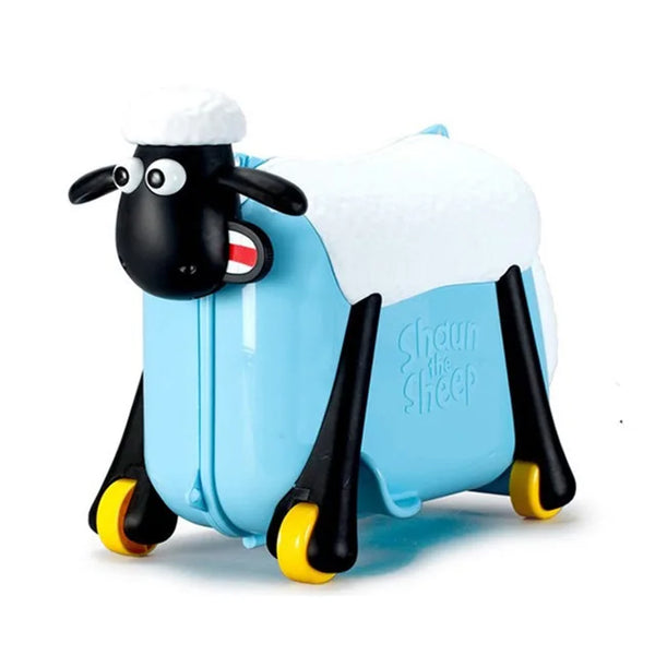 Travel tale  Kids Cute Cartoon Sheep Shape Ride-on Trolley Suitcase Wheels Solid Children Carry On Spinner Rolling Luggage
