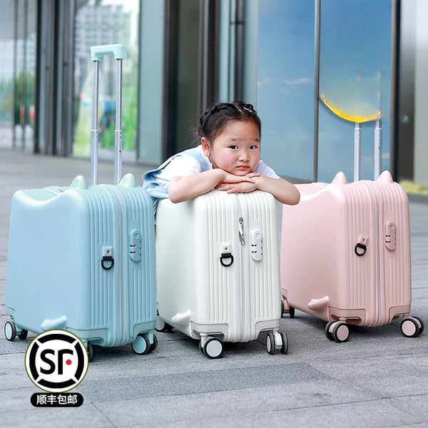 20 Inch New Suitcase with Seat for Kids Luggage Lightweight PC Boarding Suitcase with Pedal Girls and Boys Luggage for Kids