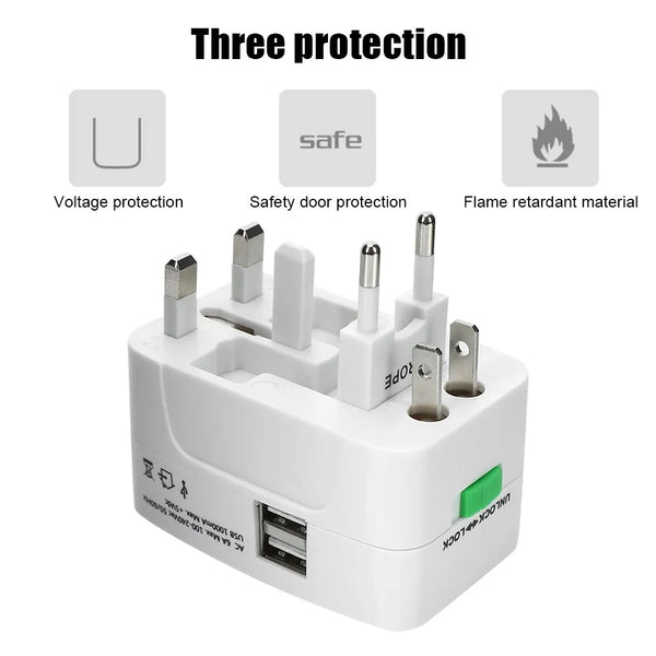 Universal Travel Charger with Dual USB